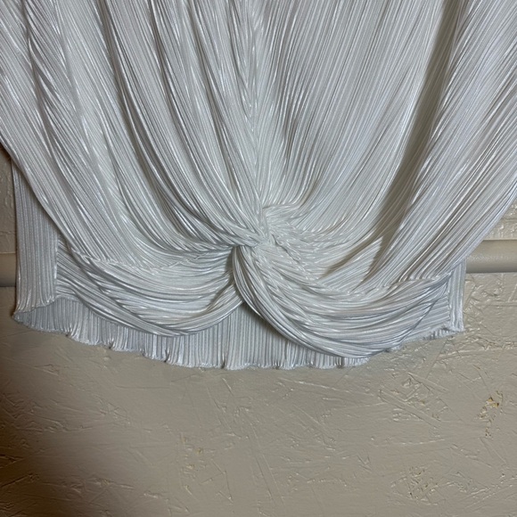 Eri + Ali Anthropologie White Pleated Twist Knot Waist XS Blouse - Picture 4 of 9